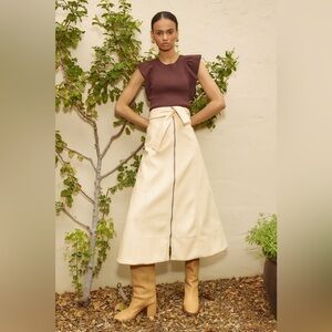 Marie Oliver Greenwich Vegan Leather Long Skirt